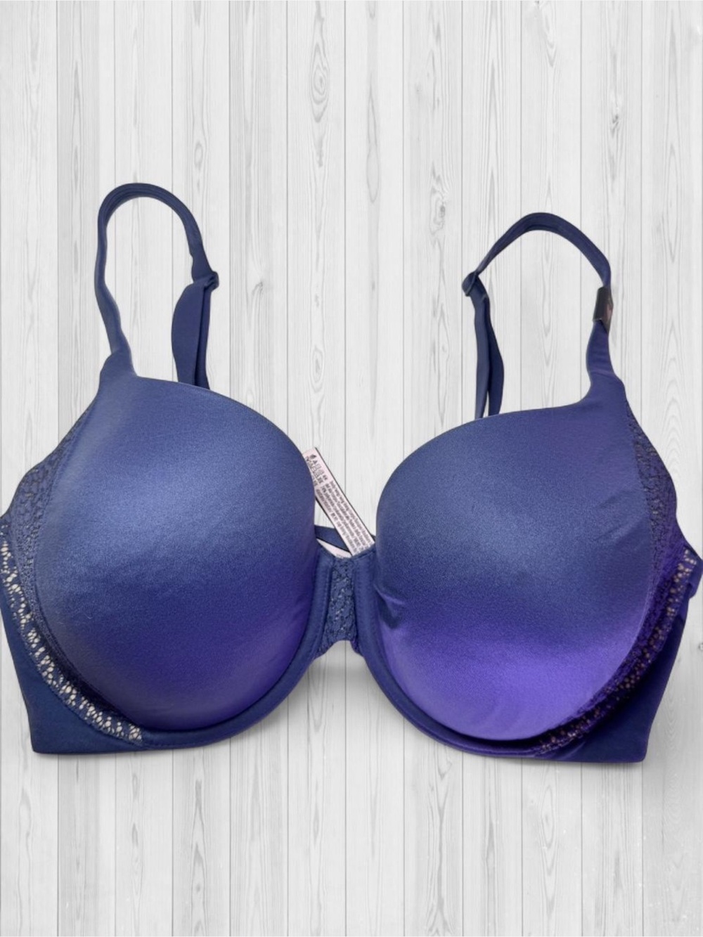 Victoria's Secret Body By Victoria Lace Perfect Coverage Bra Blue 36DD NWOT